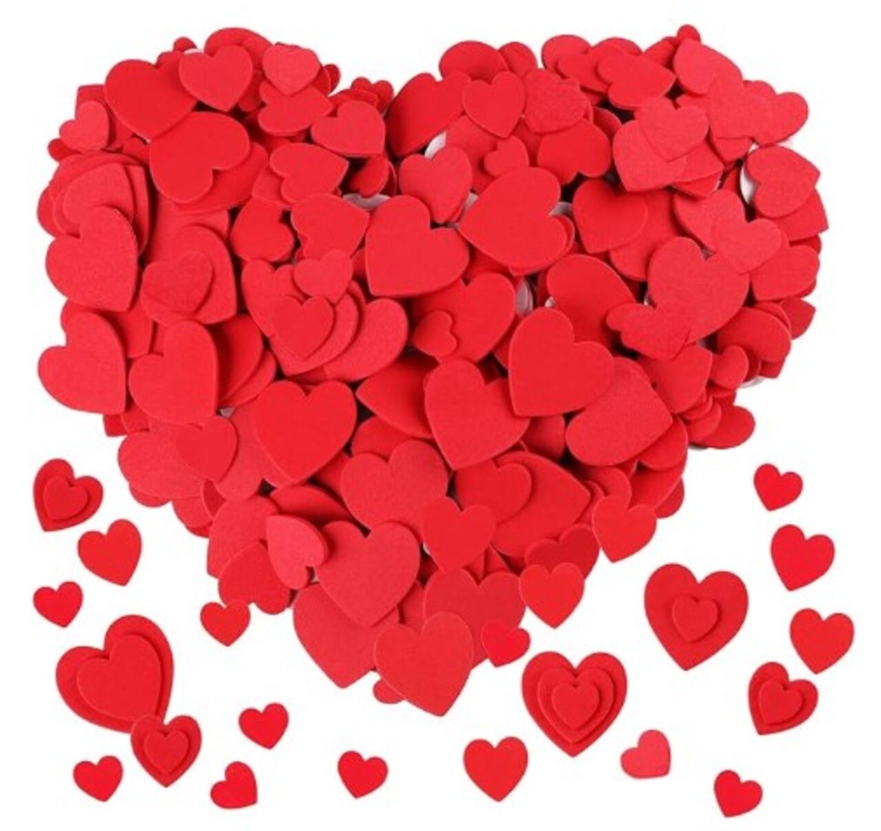 Heart Foam Stickers, 600 pieces Valentine's Day Craft Stickers with Self-Adhesive Heart Shapes